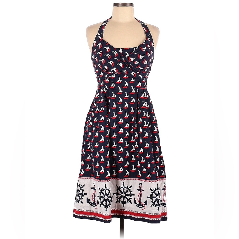 Anthropologie Nautical/Sailboat “Windward” Halter Dress